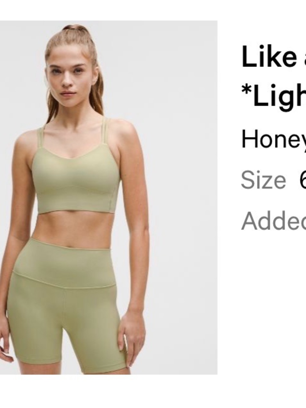 lululemon athletica Like a Cloud Longline 6 Honeydew Sports Bra